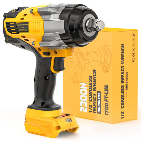 NATBEESY impact wrench shown with DeWalt 20V compatibility for on-site use and flexible power options.