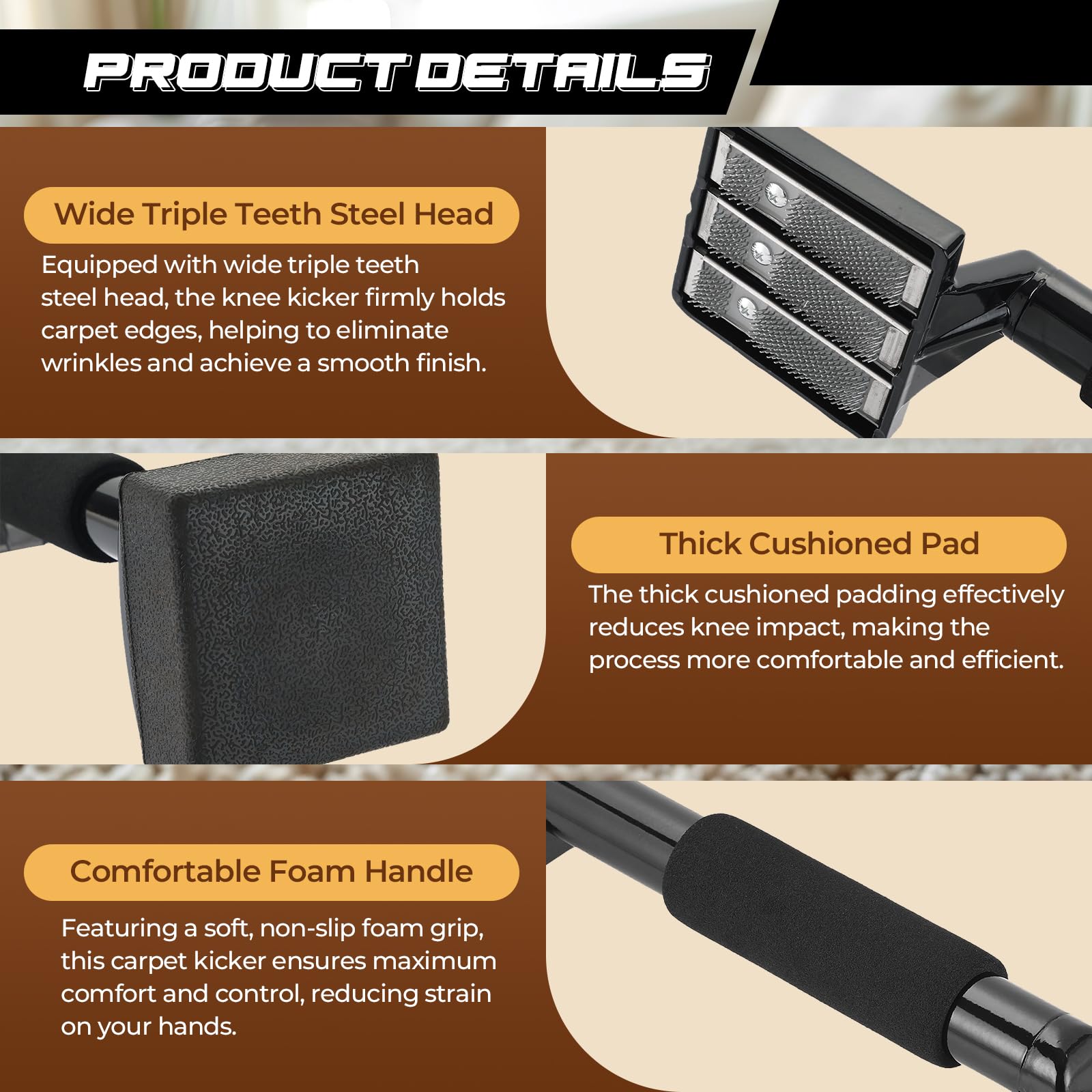 NATGAI knee kicker foam handle for comfortable installation