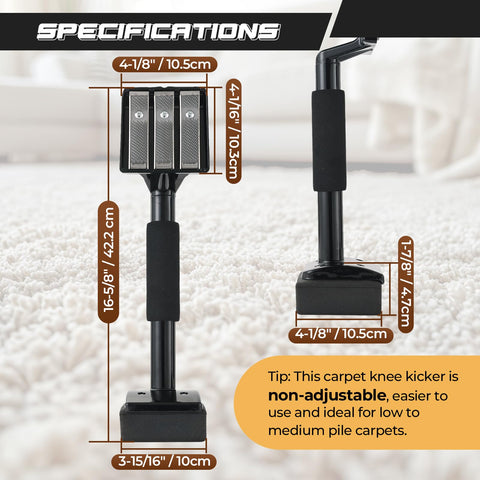 NATGAI knee kicker with wide steel head gripping carpet securely