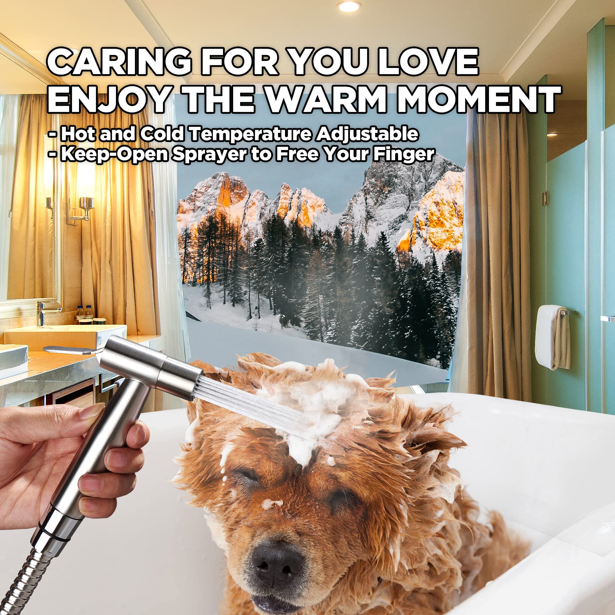 Natico hot and cold mixing valve kit enables comfortable water temperature.