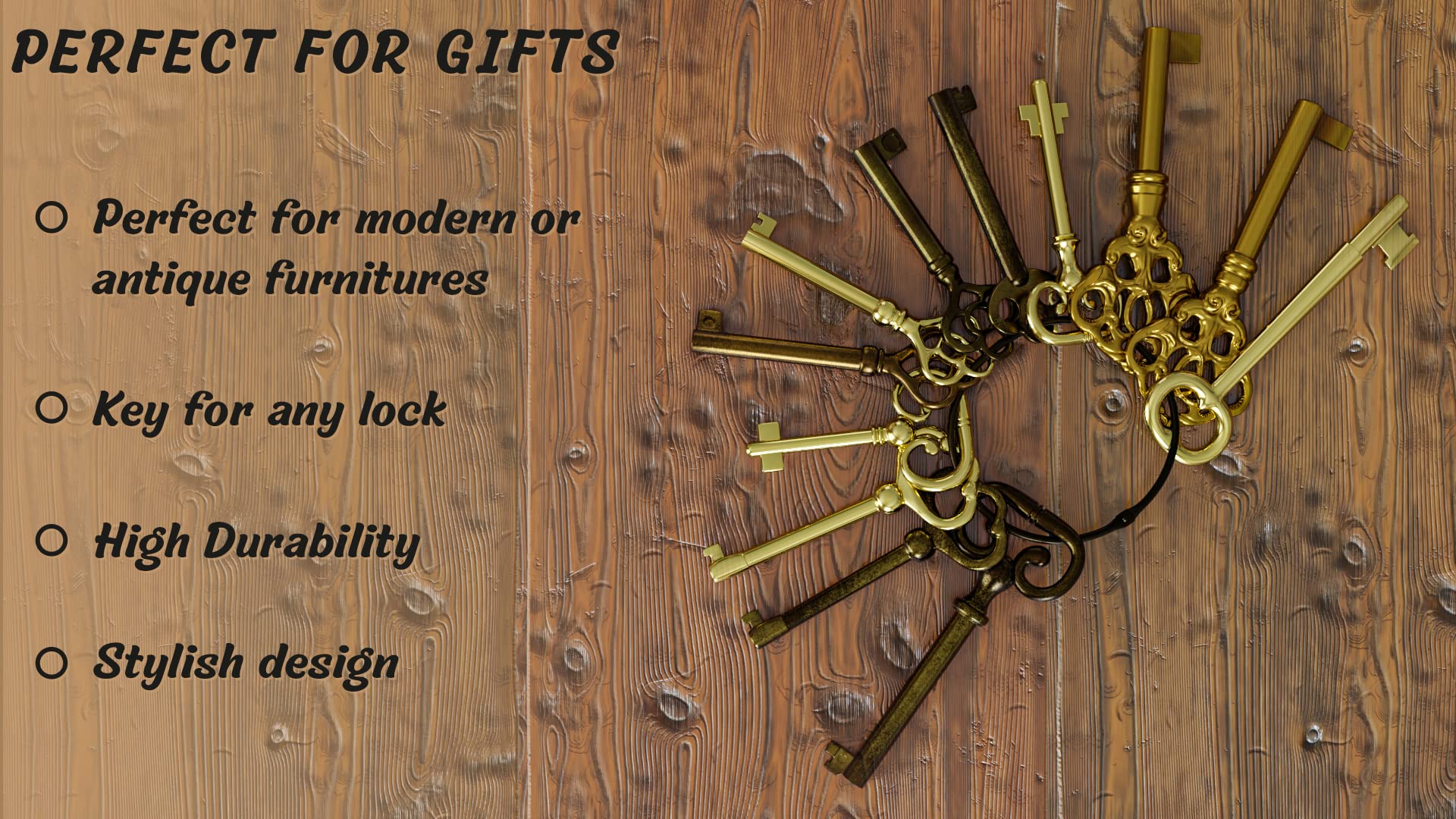 NATIKON KY-12S antique drawer keys demonstrate easy handling on classic furniture