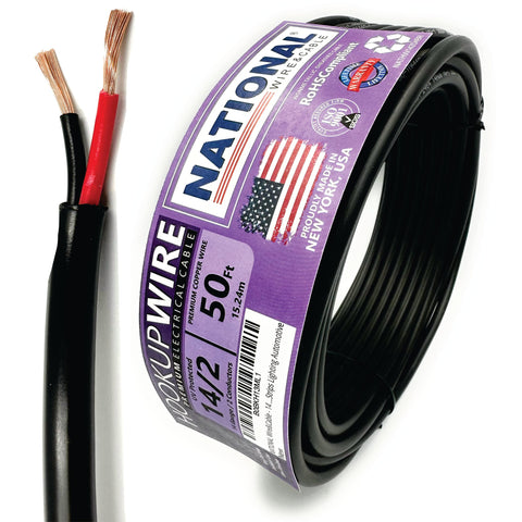 NATIONAL Wire&Cable 14 AWG 2-conductor stranded wire, flexible for DIY projects