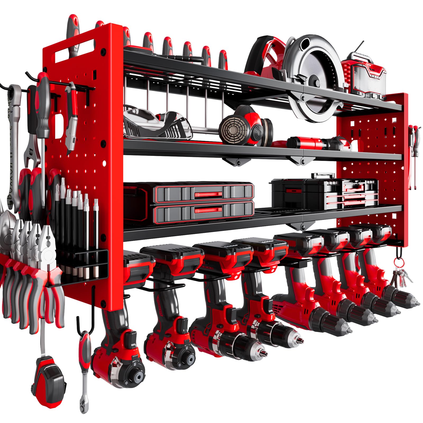 NattyDot power tool organizer wall mount for efficient garage storage.