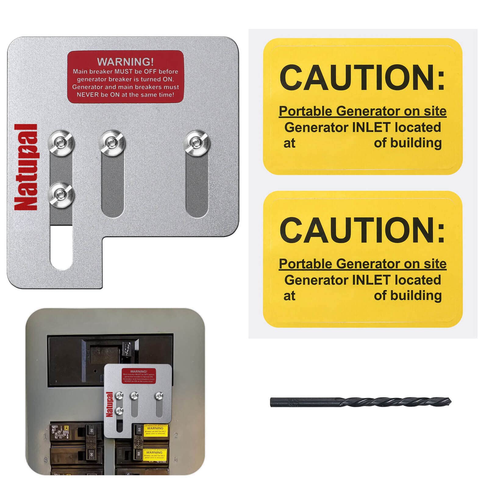 Natupal interlock plate for safe generator integration in Square D panels