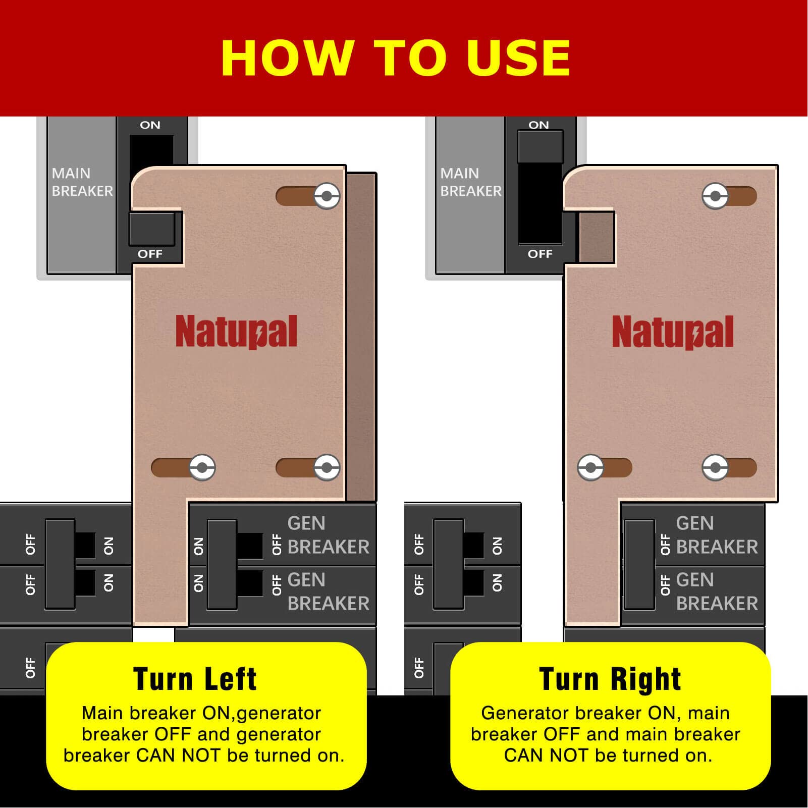 Natupal interlock kit startup label guides safe generator startup steps