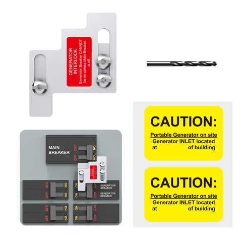 Natupal interlock plate on a GE panel for safe generator connection