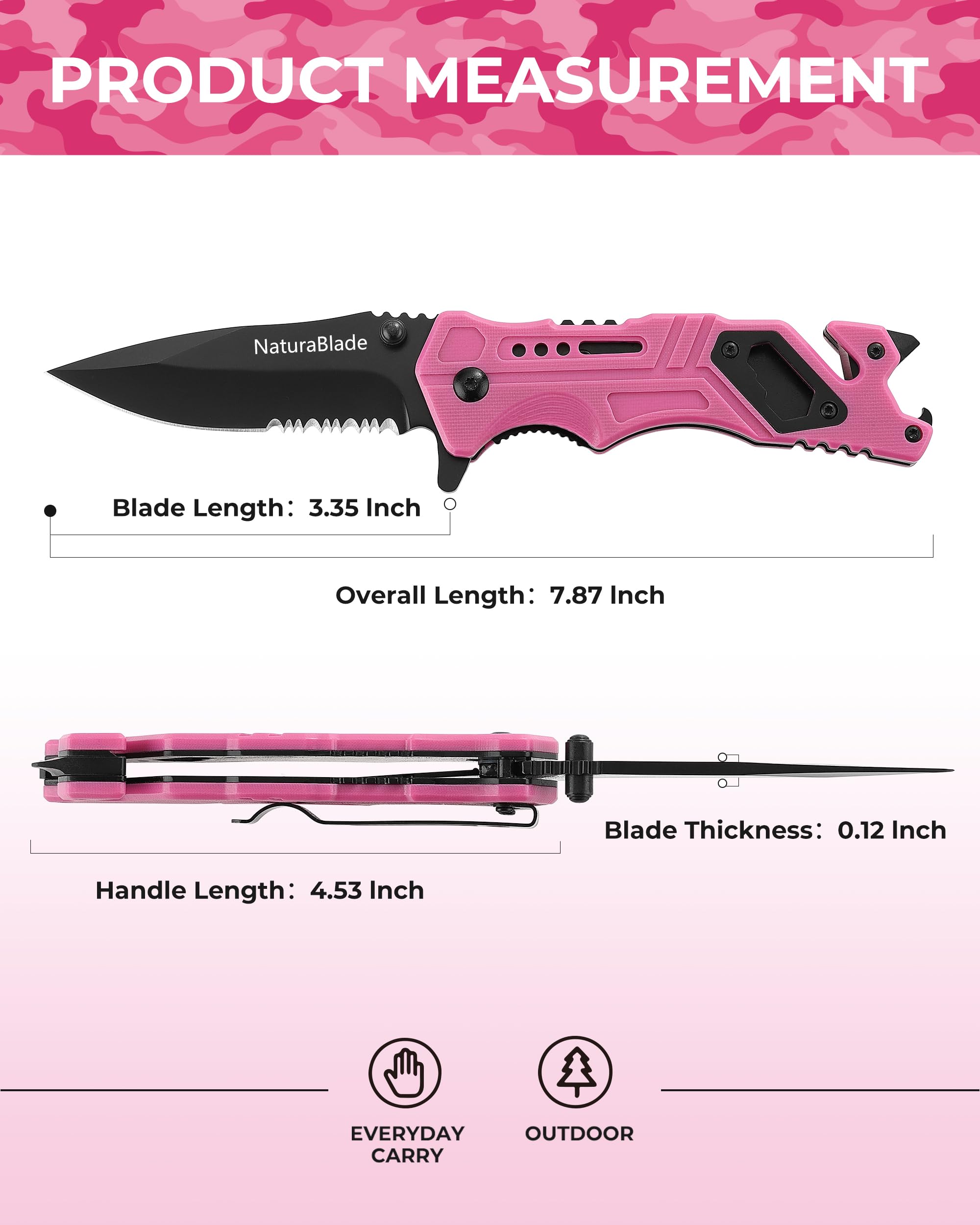 NaturaBlade compact folded knife slips easily into purses or pockets.