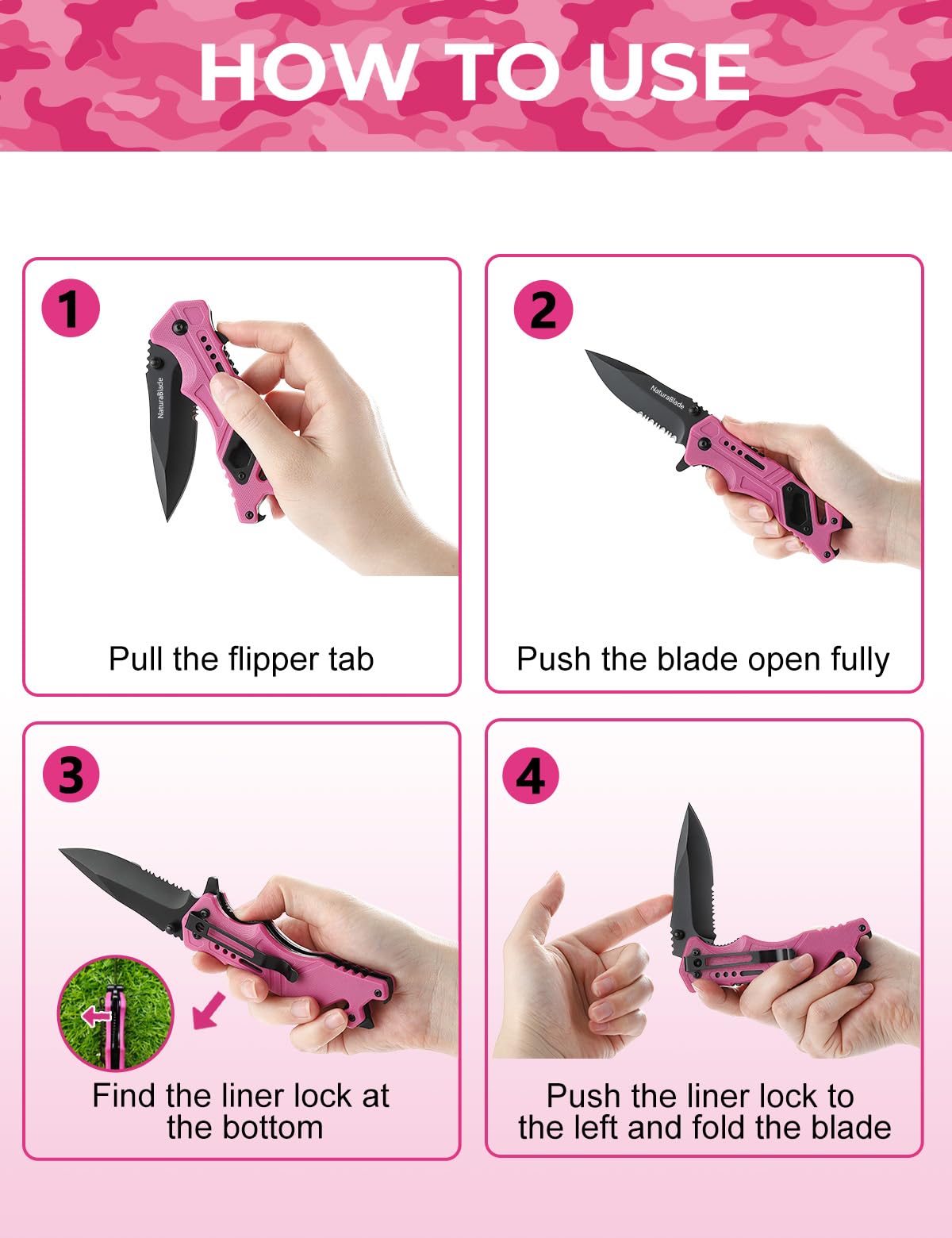 NaturaBlade purse-pocket ready design keeps this knife accessible on the move.