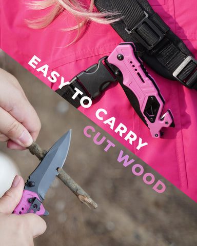 NaturaBlade seatbelt cutter built-in provides quick safety aid in emergencies.