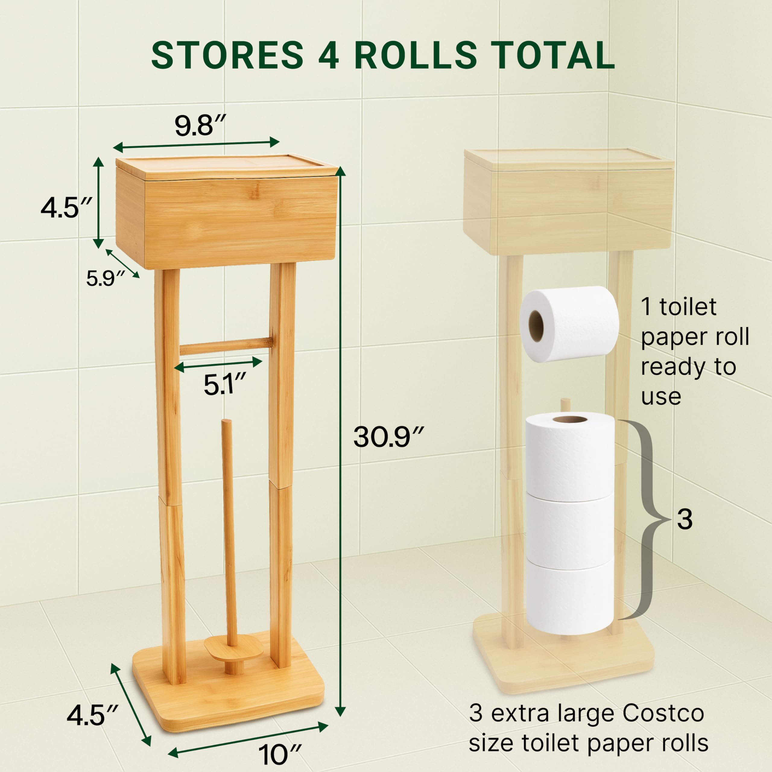 NaturaWood space-saving vertical design fits tight spaces while boosting storage.