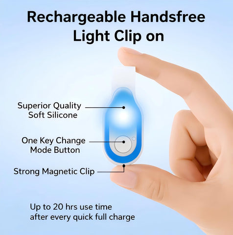 Close-up of the Natuvee magnetic clip showing secure attachment for stable lighting
