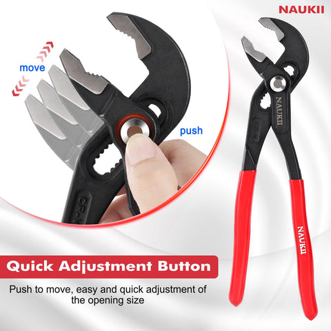 NAUKII groove joint pliers with precise jaws for secure grip