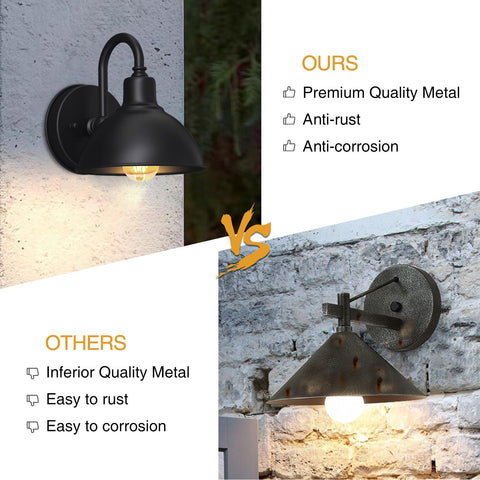 Naurham barn light open-bottom design allows quick bulb replacement.