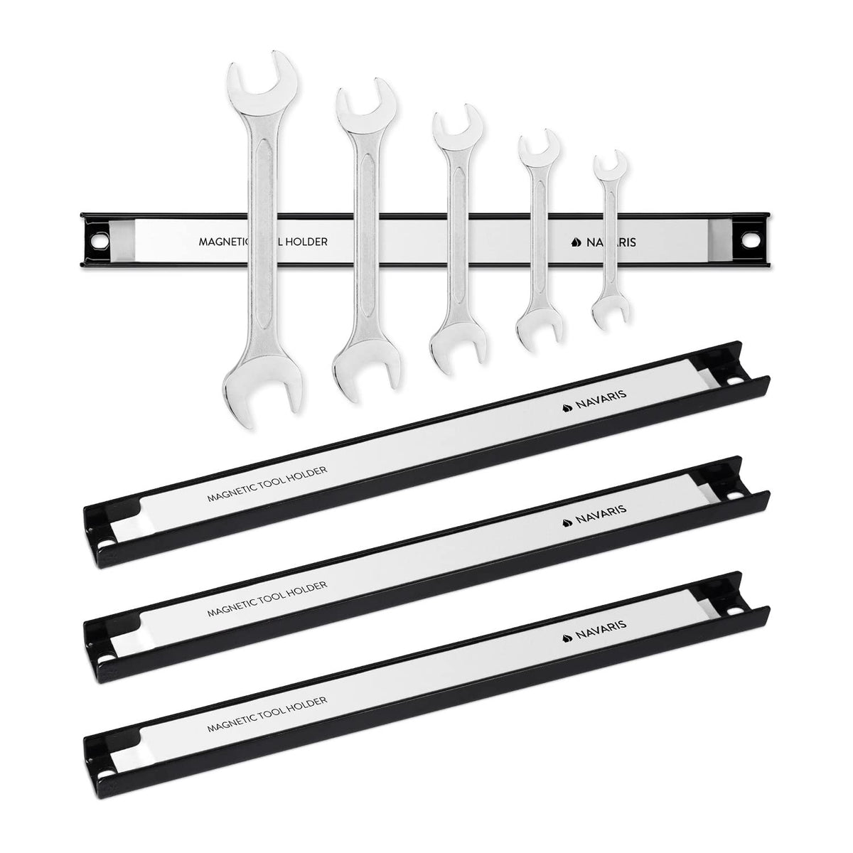 Navaris magnetic tool holder 12-inch bar keeps screwdrivers within reach.