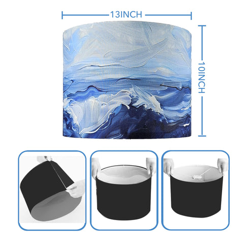Close-up of durable canvas fabric showing vibrant sea-inspired pattern.