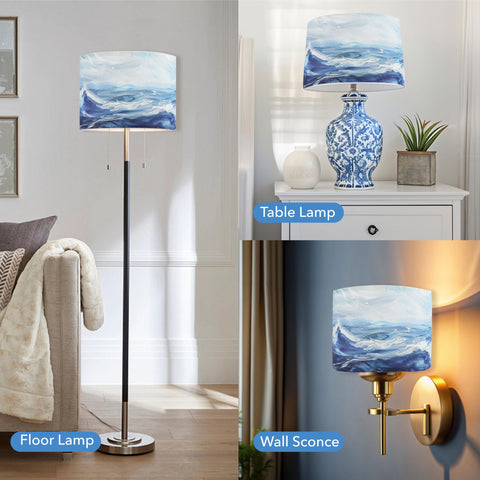 Drum shade displays 13-in top and 13-in bottom for versatile fitting.