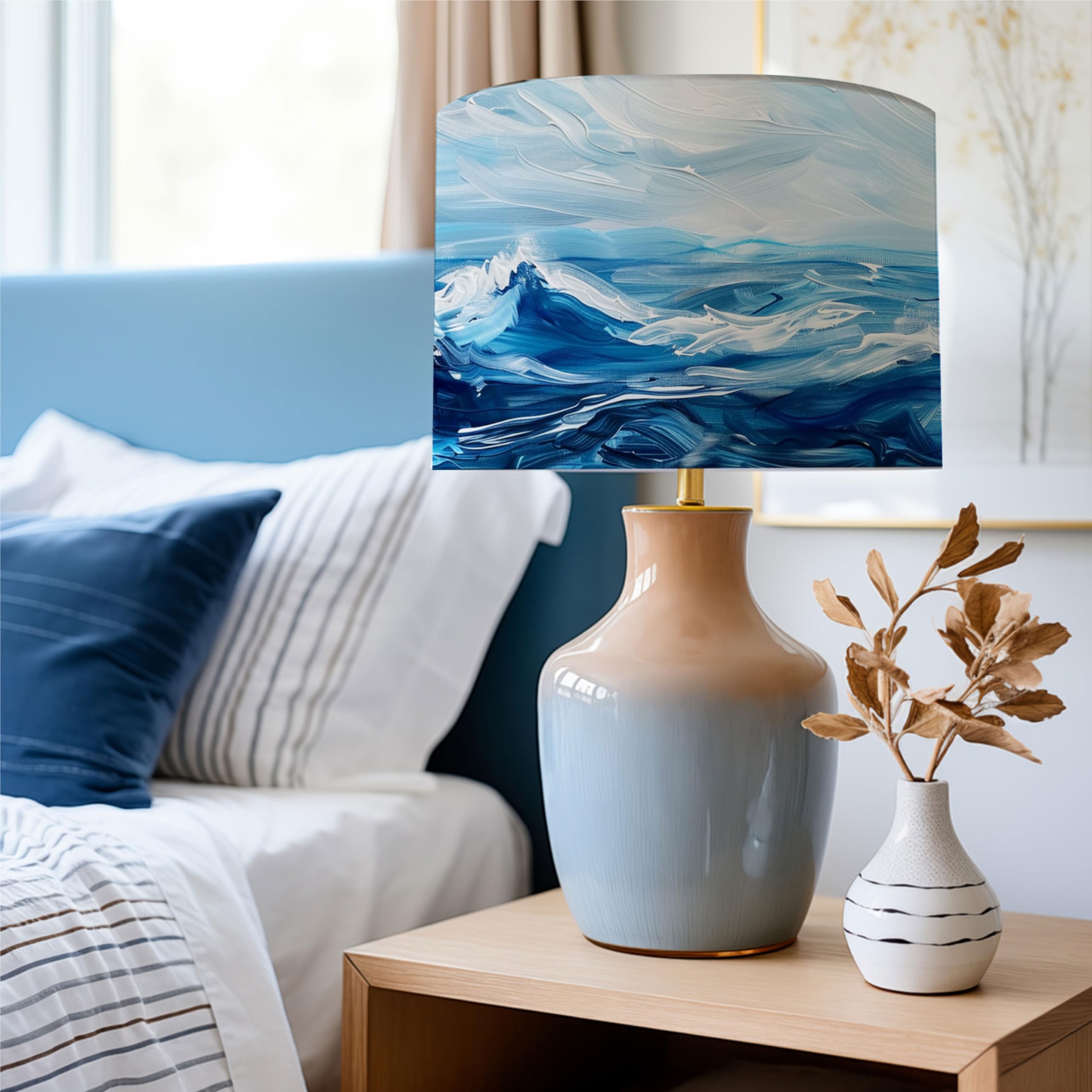 Sea waves pattern complements coastal or modern interiors.
