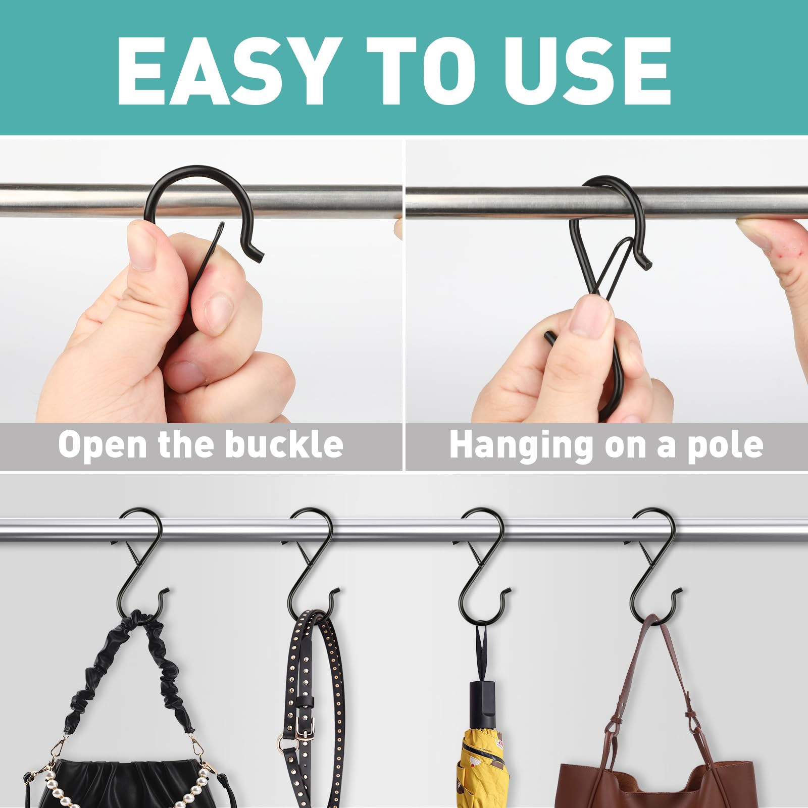 Navona S hook ideal for kitchen pots and utensils storage and access.
