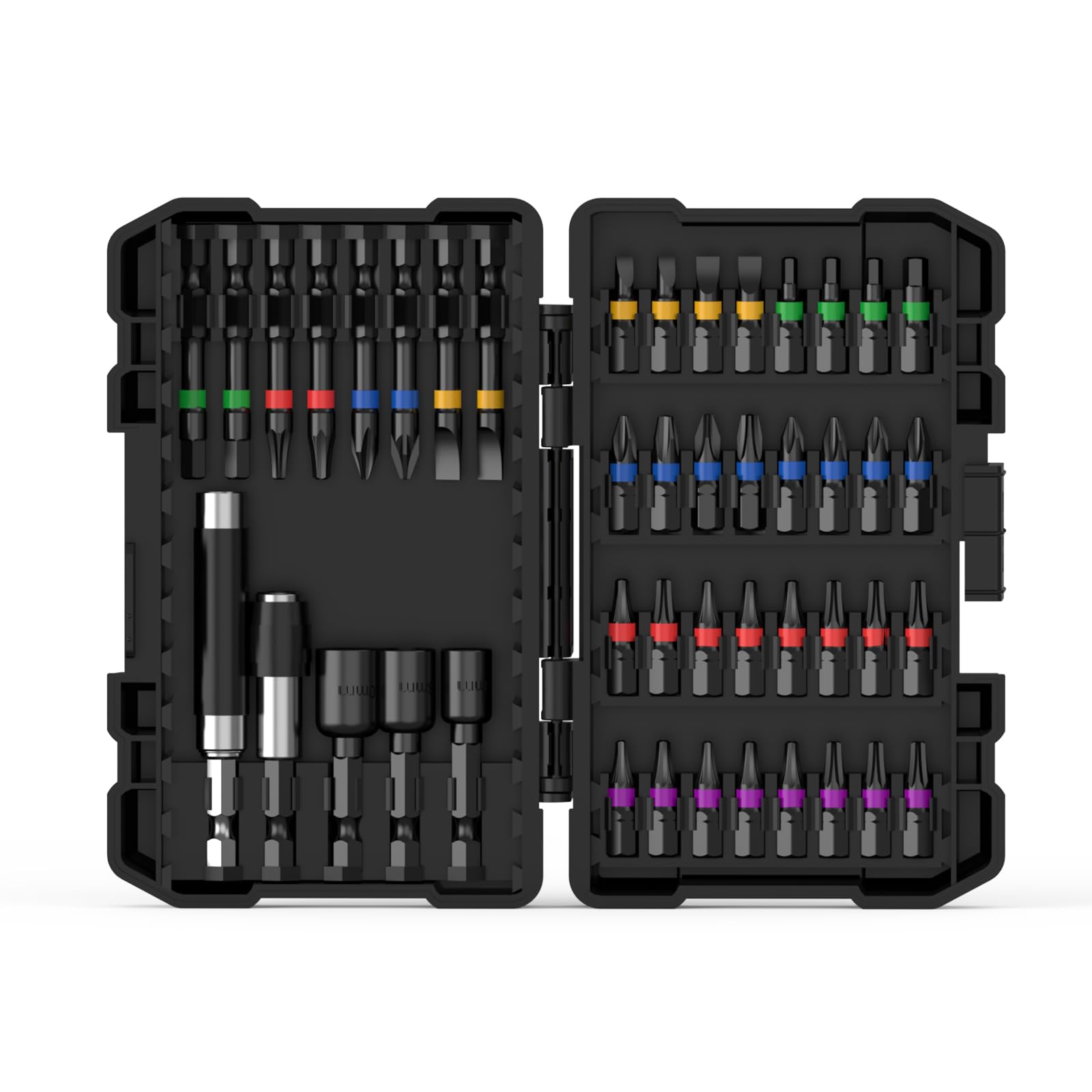 NAWIN 45-piece bit set in case for organized, portable quick access.