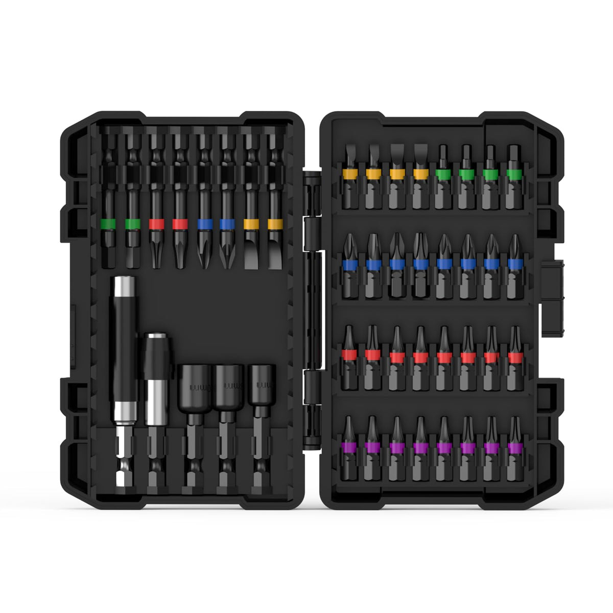 NAWIN 45-piece bit set in case for organized, portable quick access.