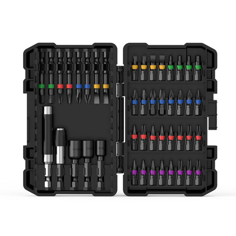 NAWIN 45-piece bit set in case for organized, portable quick access.