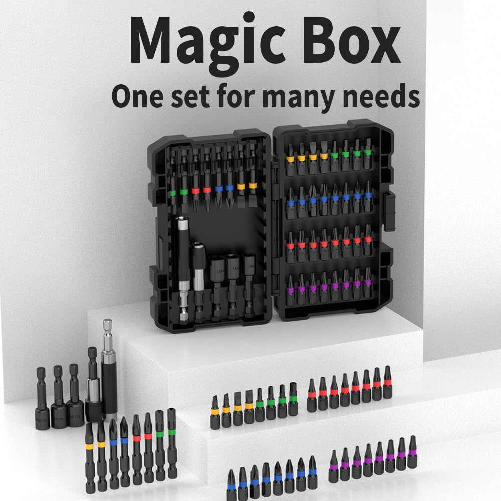 NAWIN bit-head variety with Phillips, slotted, hex, and Torx for diverse tasks.