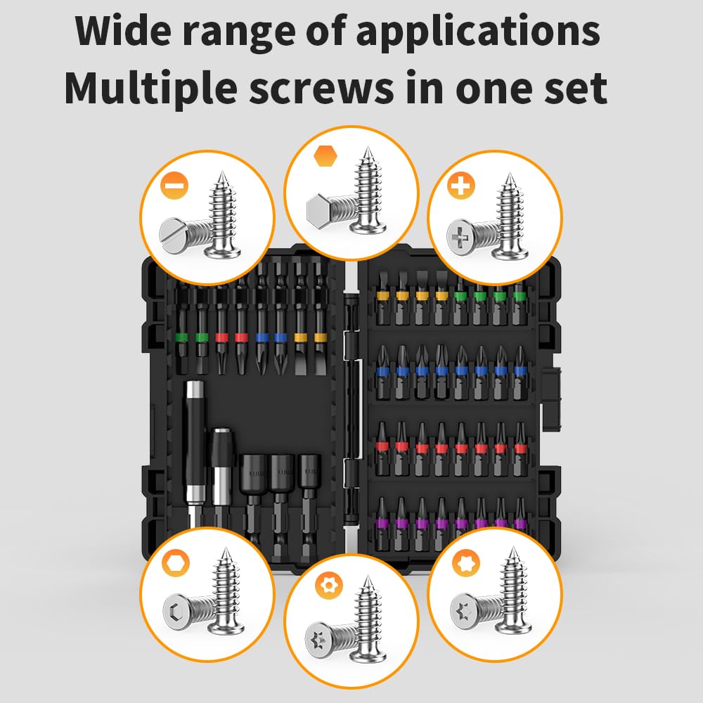 NAWIN magnetic bit tips help secure bits during fast changes.