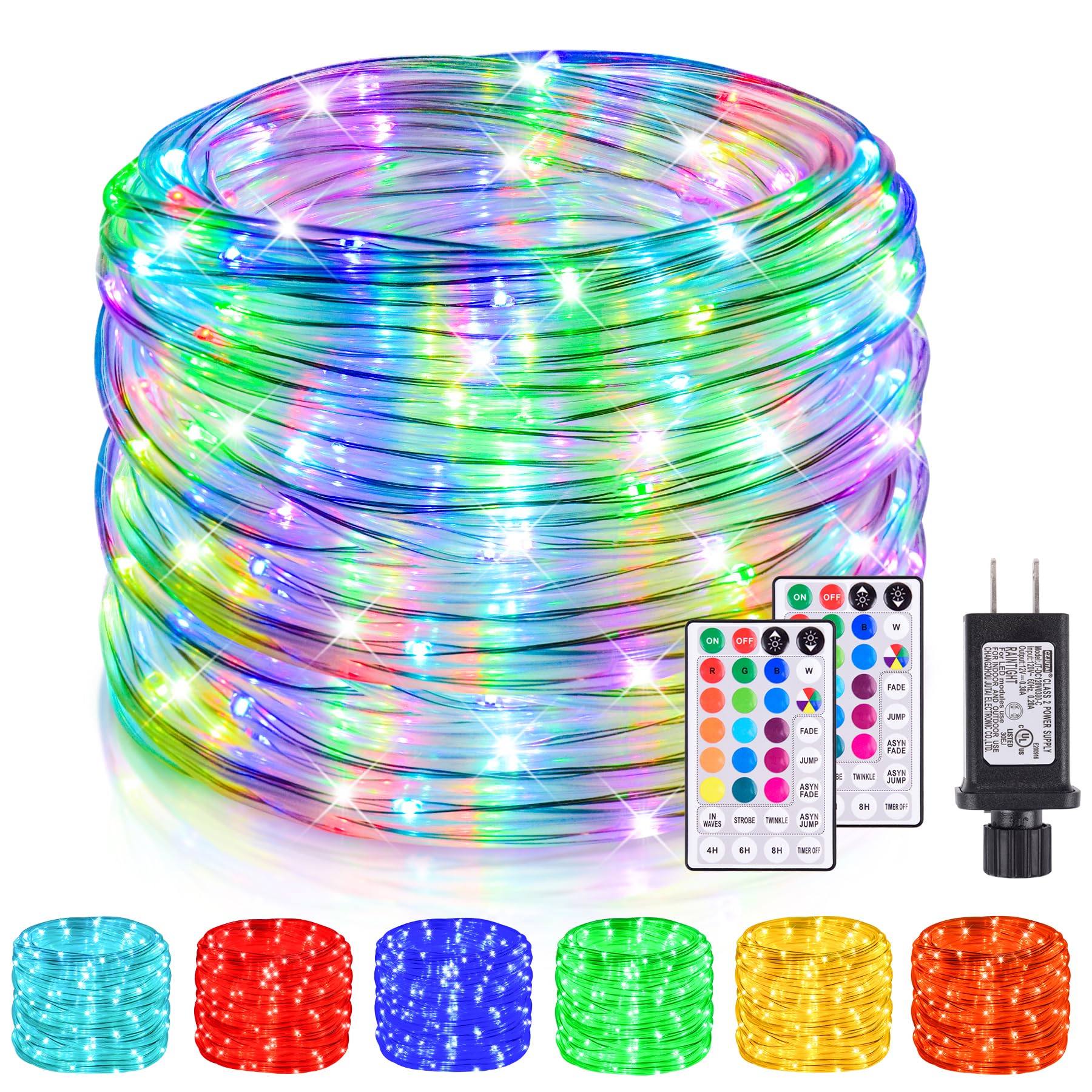 Nazuwke 99Ft LED rope light for vivid outdoor decor