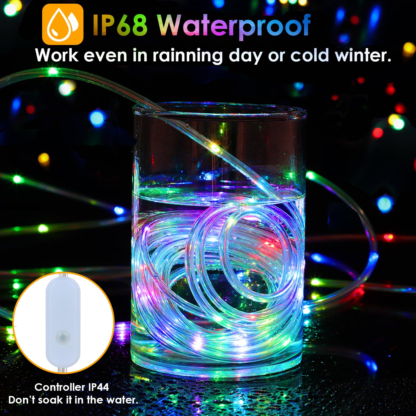 Nazuwke rope light with memory function remembers last mode for seamless decorating.