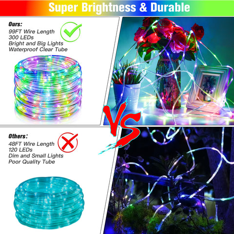 Nazuwke multicolor mode rope lights for festive effects