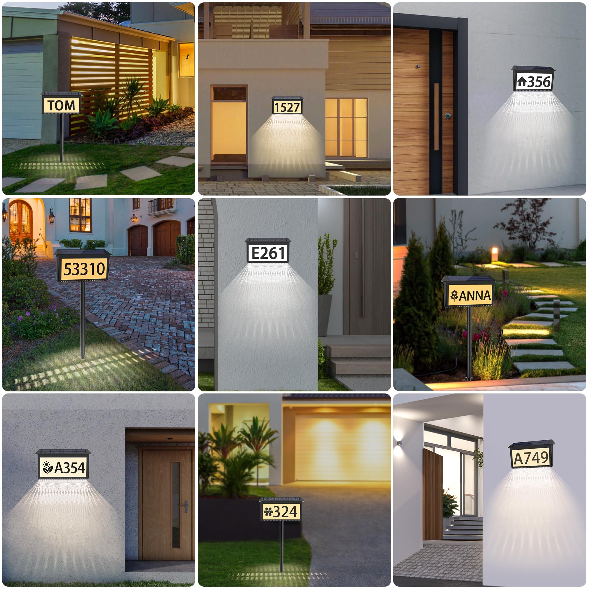 Nazuwke solar address sign IP65 waterproof design withstands rain.