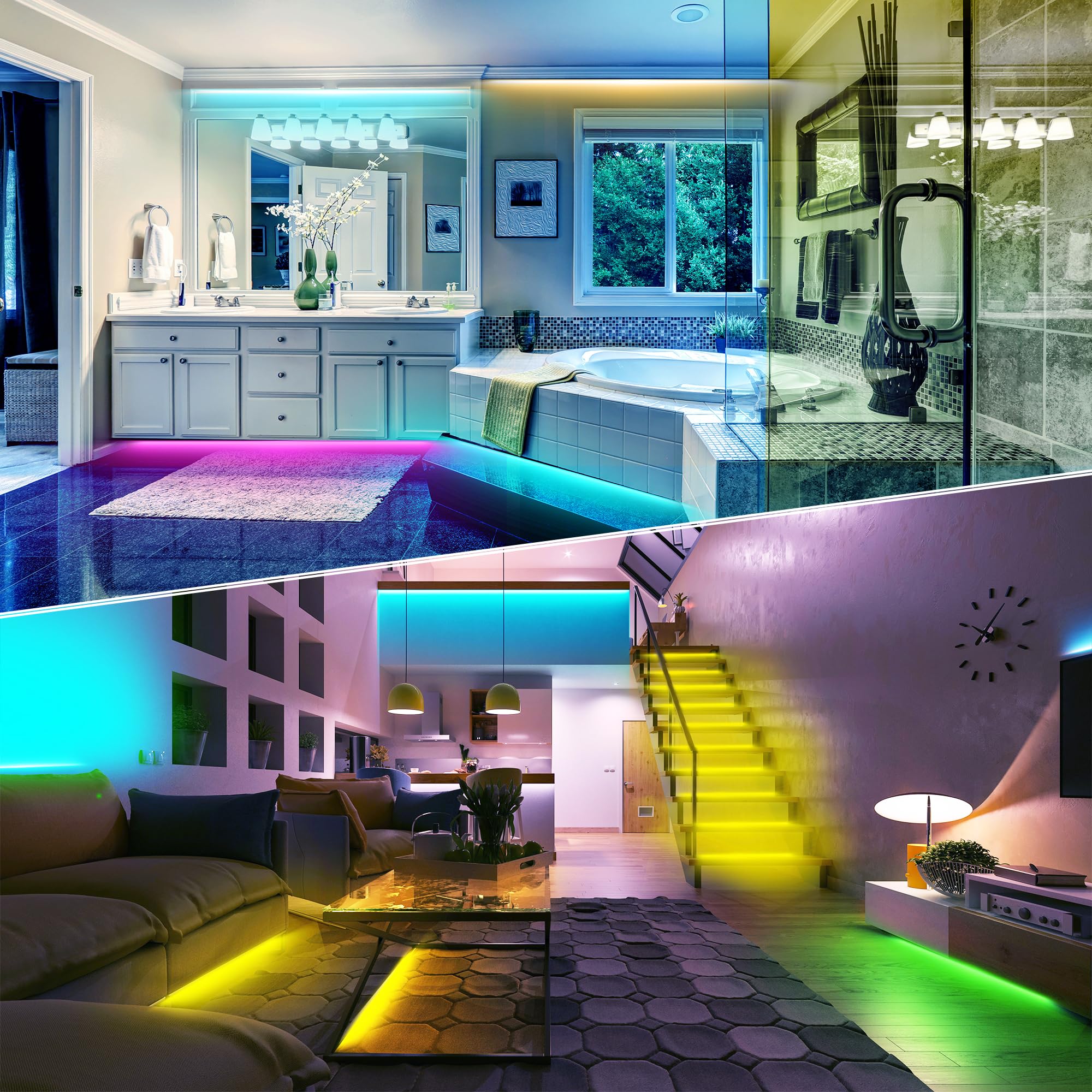 NBBUFF LED strip installation uses strong adhesive backing for a clean install.
