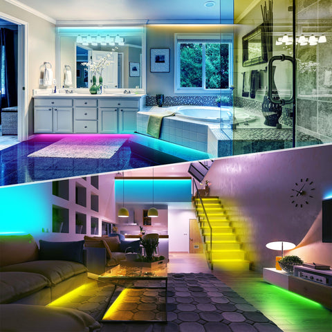 NBBUFF LED strip installation uses strong adhesive backing for a clean install.