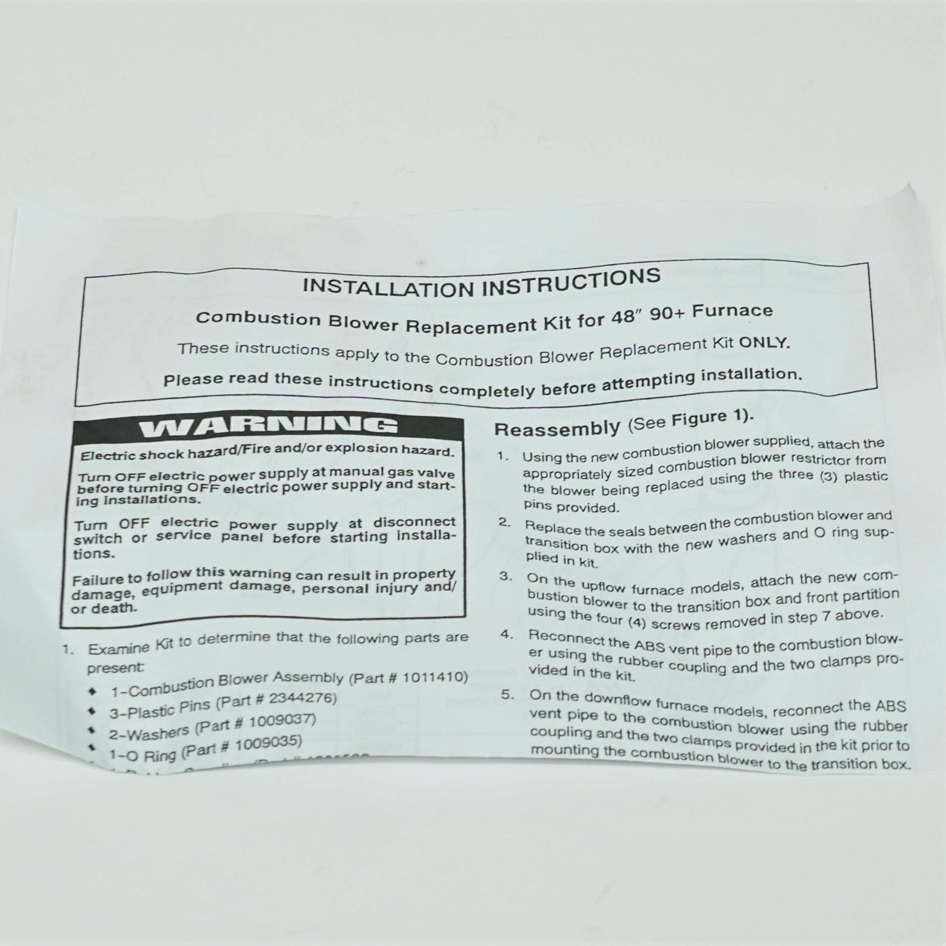 NBK draft inducer 12463 dimensions label helps verify fit