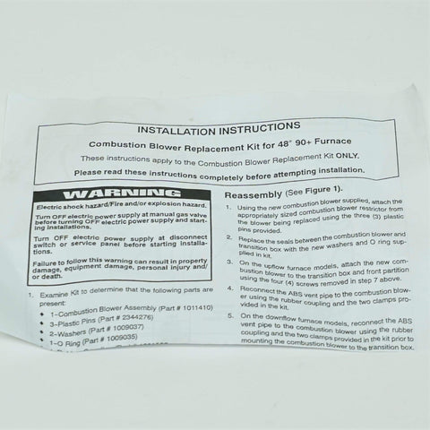 NBK draft inducer 12463 dimensions label helps verify fit