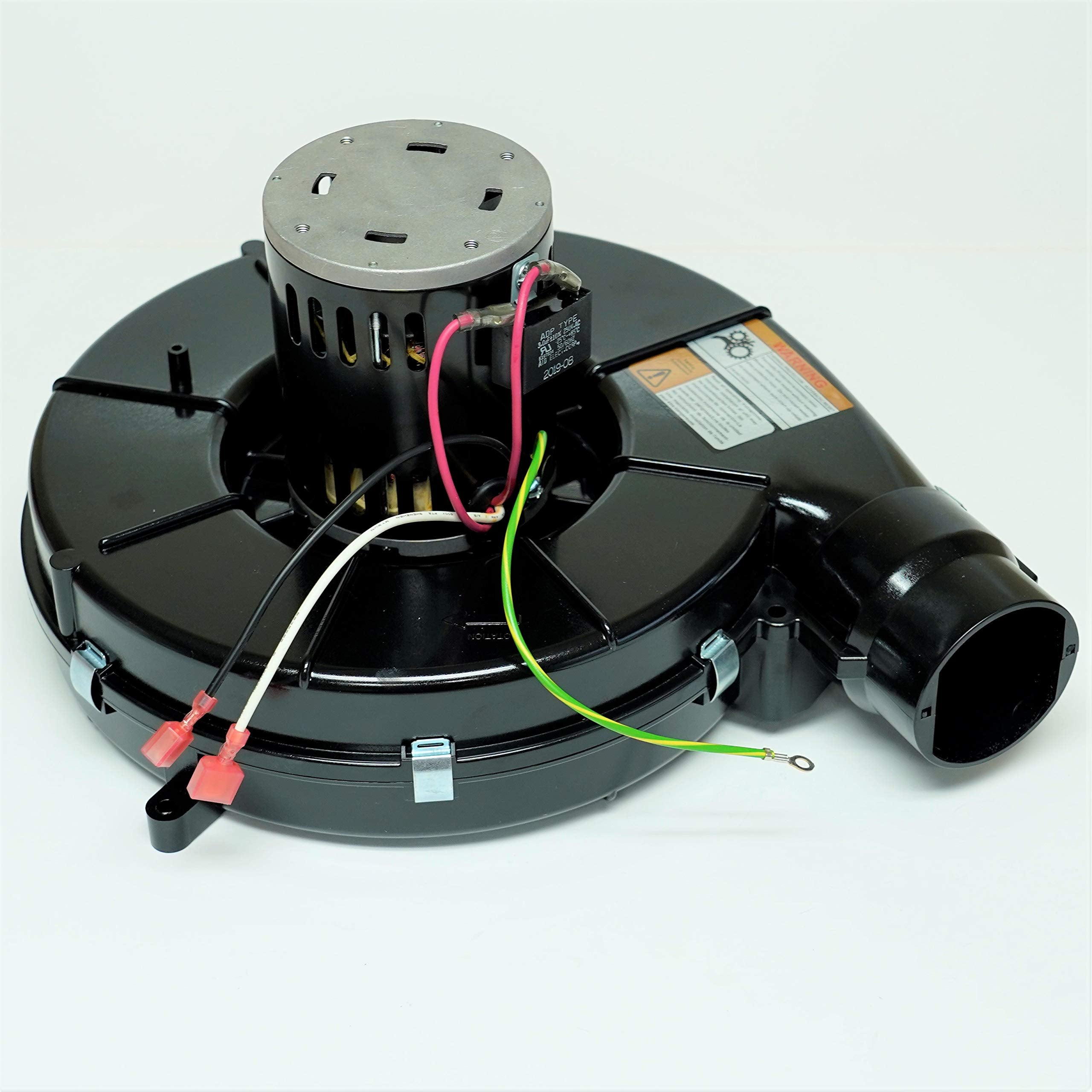 NBK draft inducer 12463 side view demonstrates compact dimensions for tight installations