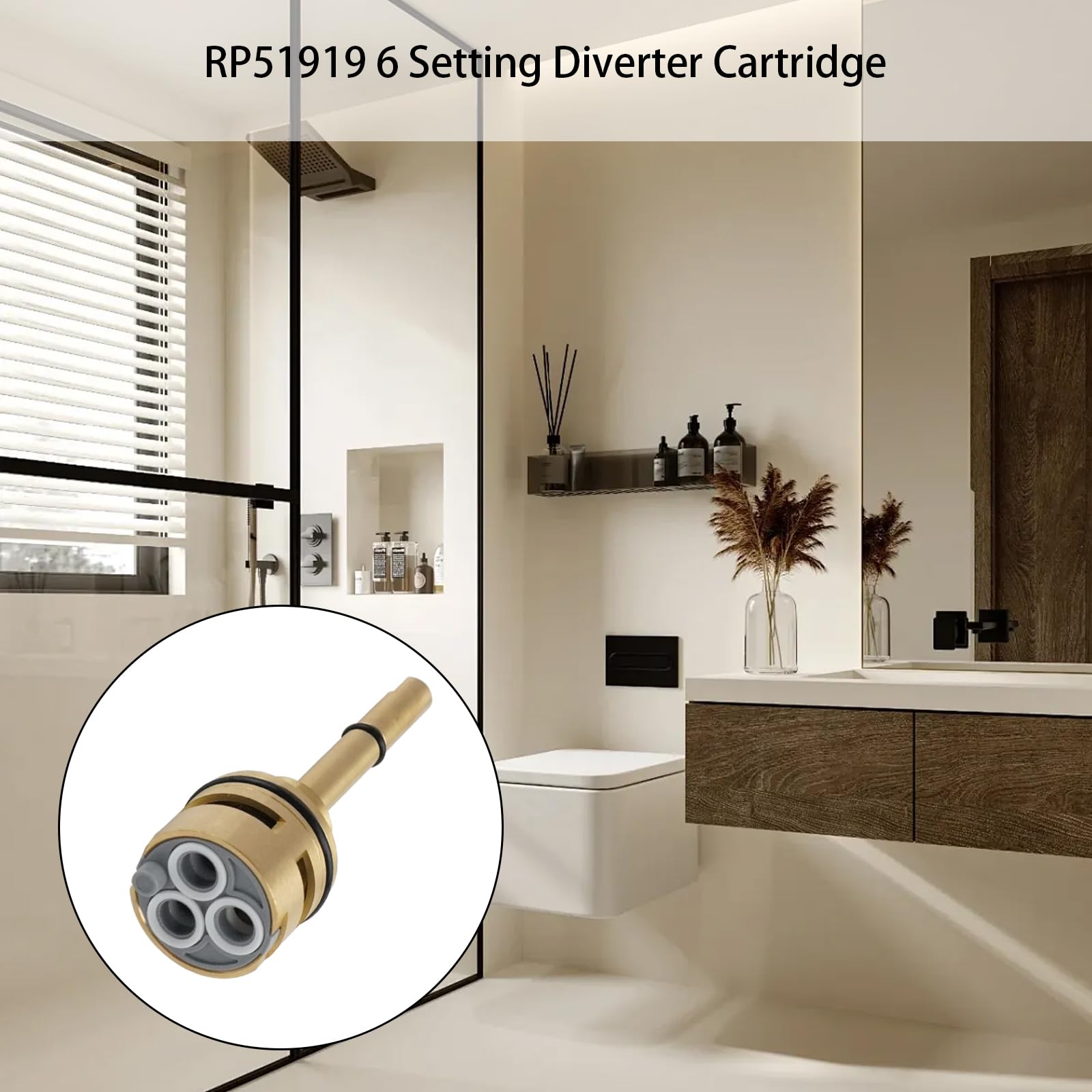 NBPLUS RP51919 6-setting diverter provides smooth operation with leak-prevention potential.
