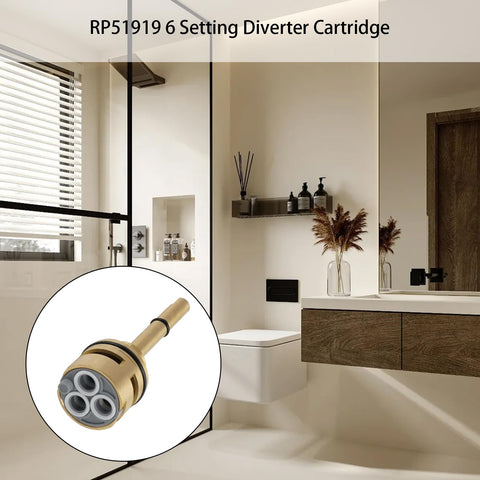 NBPLUS RP51919 6-setting diverter provides smooth operation with leak-prevention potential.