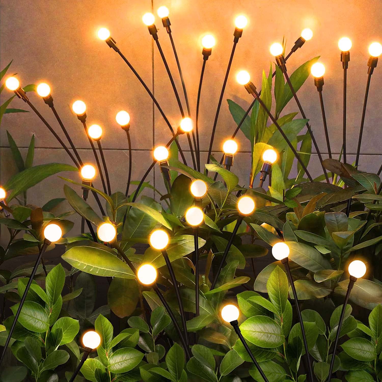 NBQQ Solar garden light with 32 LED swaying stalks for enchanting nighttime ambiance.