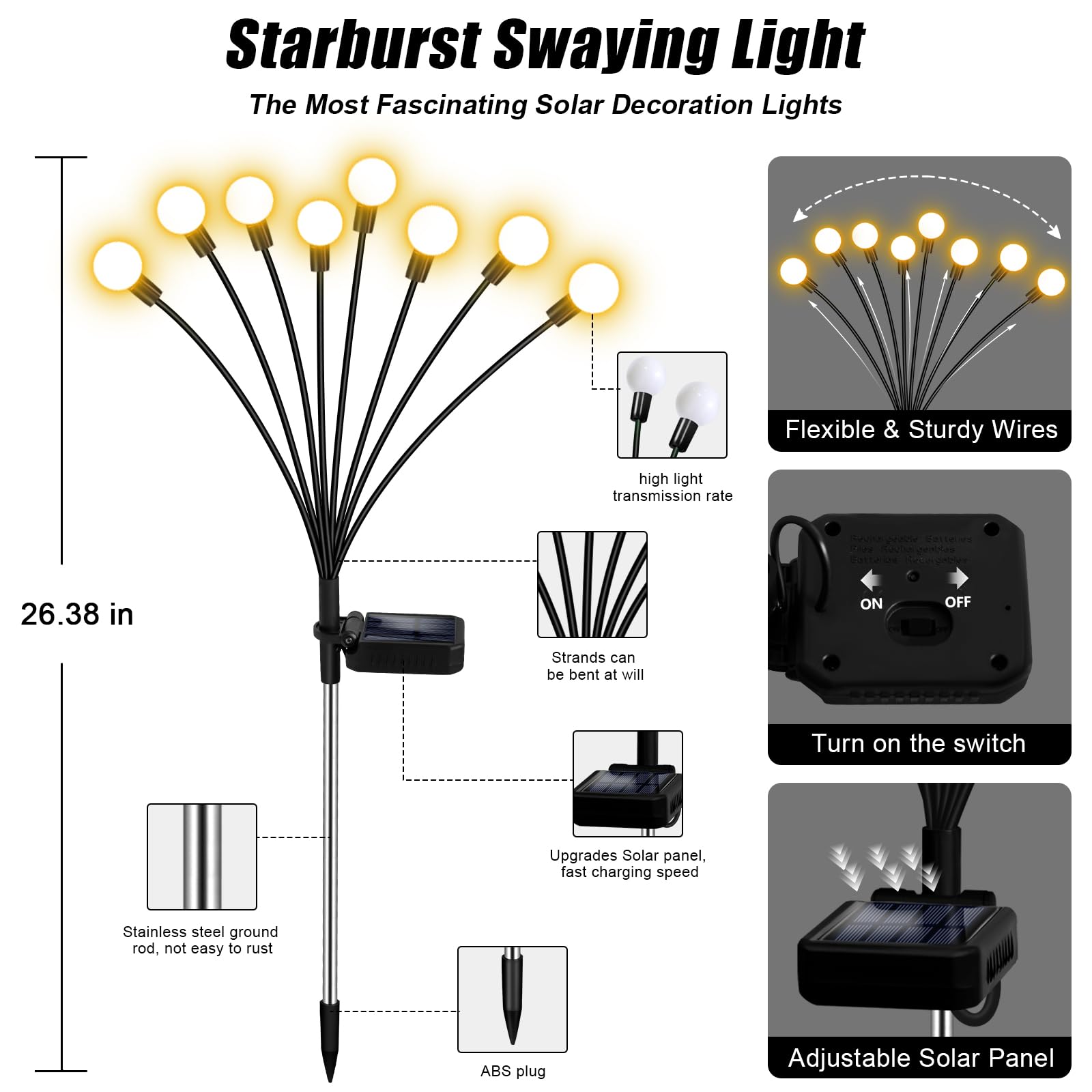 NBQQ solar garden light promotes festive atmosphere for outdoor gatherings with warm glow.