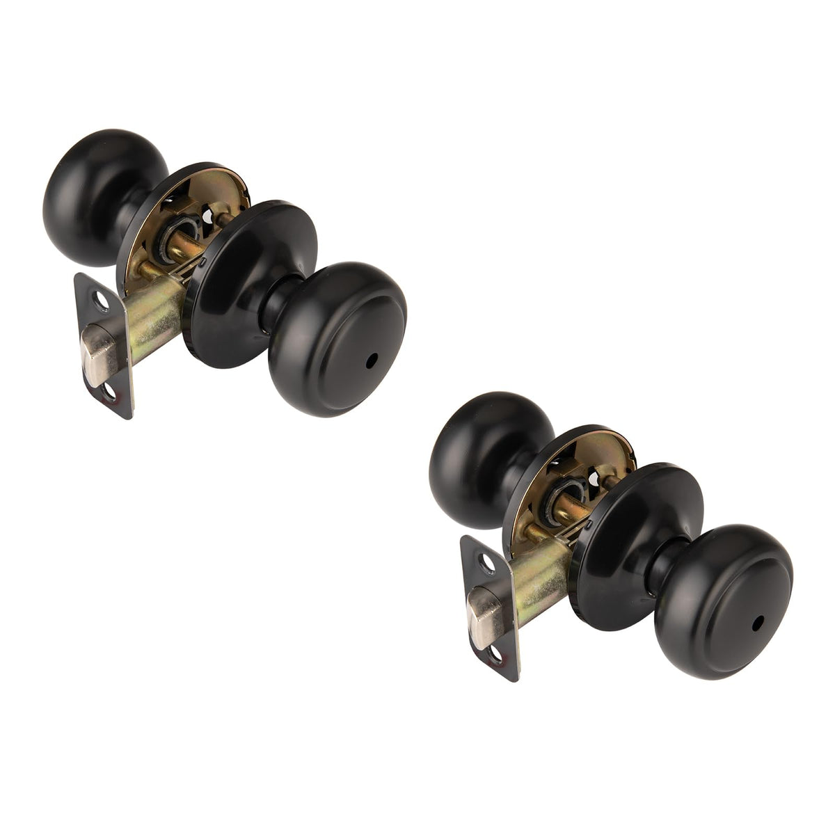 NCSEN 2-pack matte black door knobs with lock for bedroom privacy.