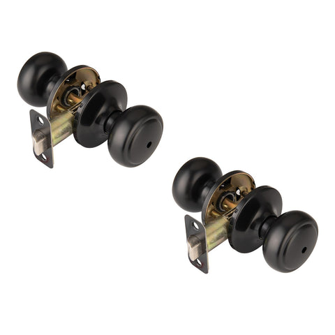 NCSEN 2-pack matte black door knobs with lock for bedroom privacy.