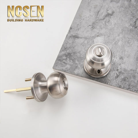NCSEN brushed nickel latch with adjustable backset for 2-3/8 or 2-3/4 inches.