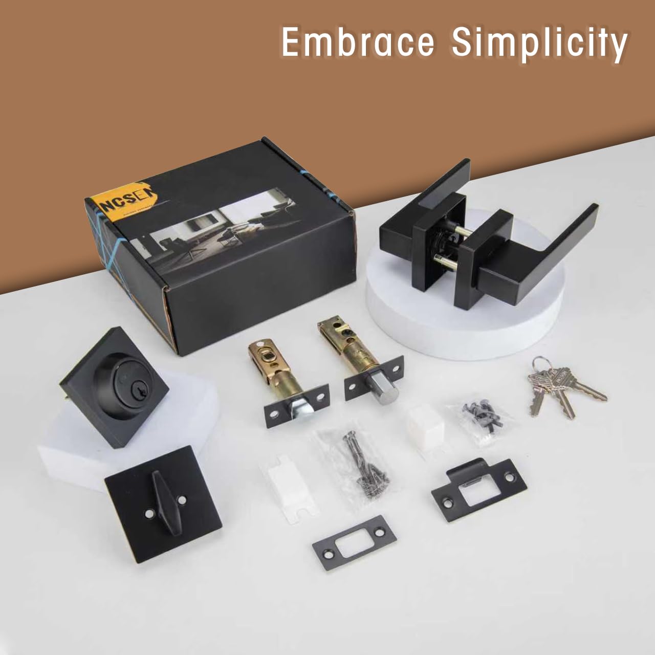 Exterior view of the NCSEN lockset with durable finish