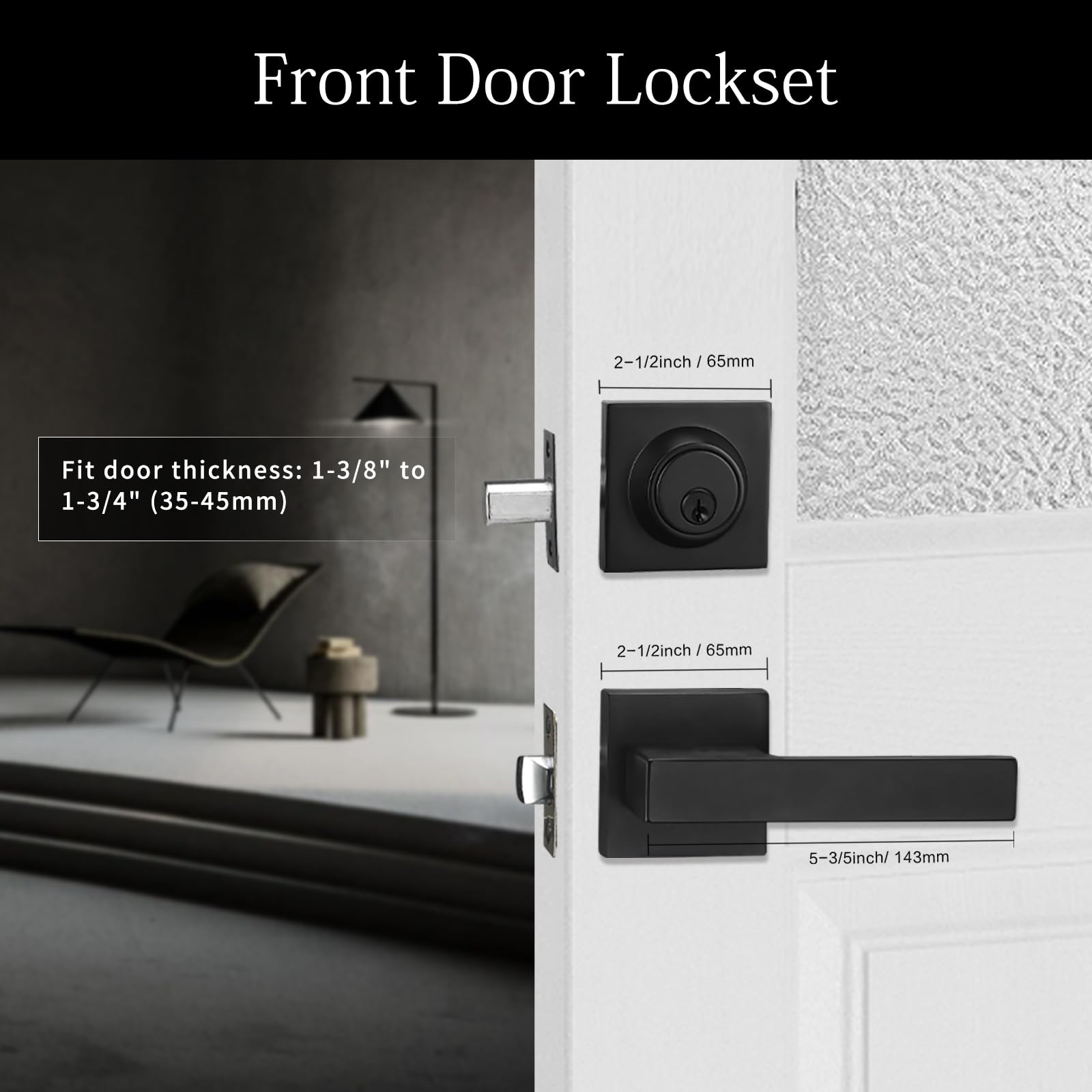 NCSEN matt black lever handle with smooth operation