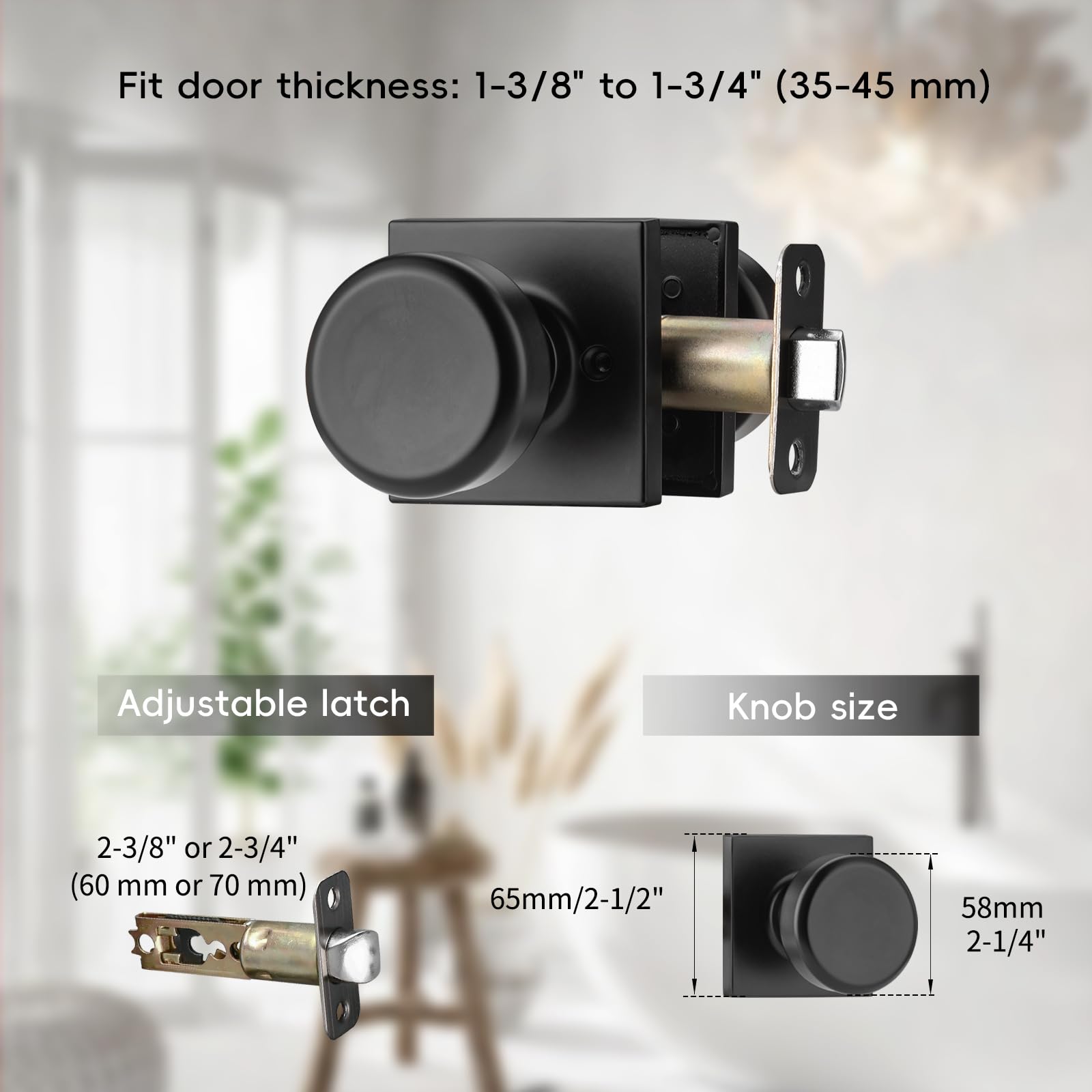 NCSEN Pismo with square rosette, stylish interior door hardware for rooms