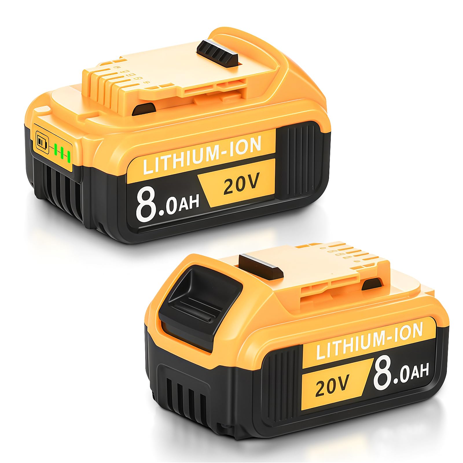 Ndoge 2-pack 8.0Ah battery pack for extended runtime on 20V tools.