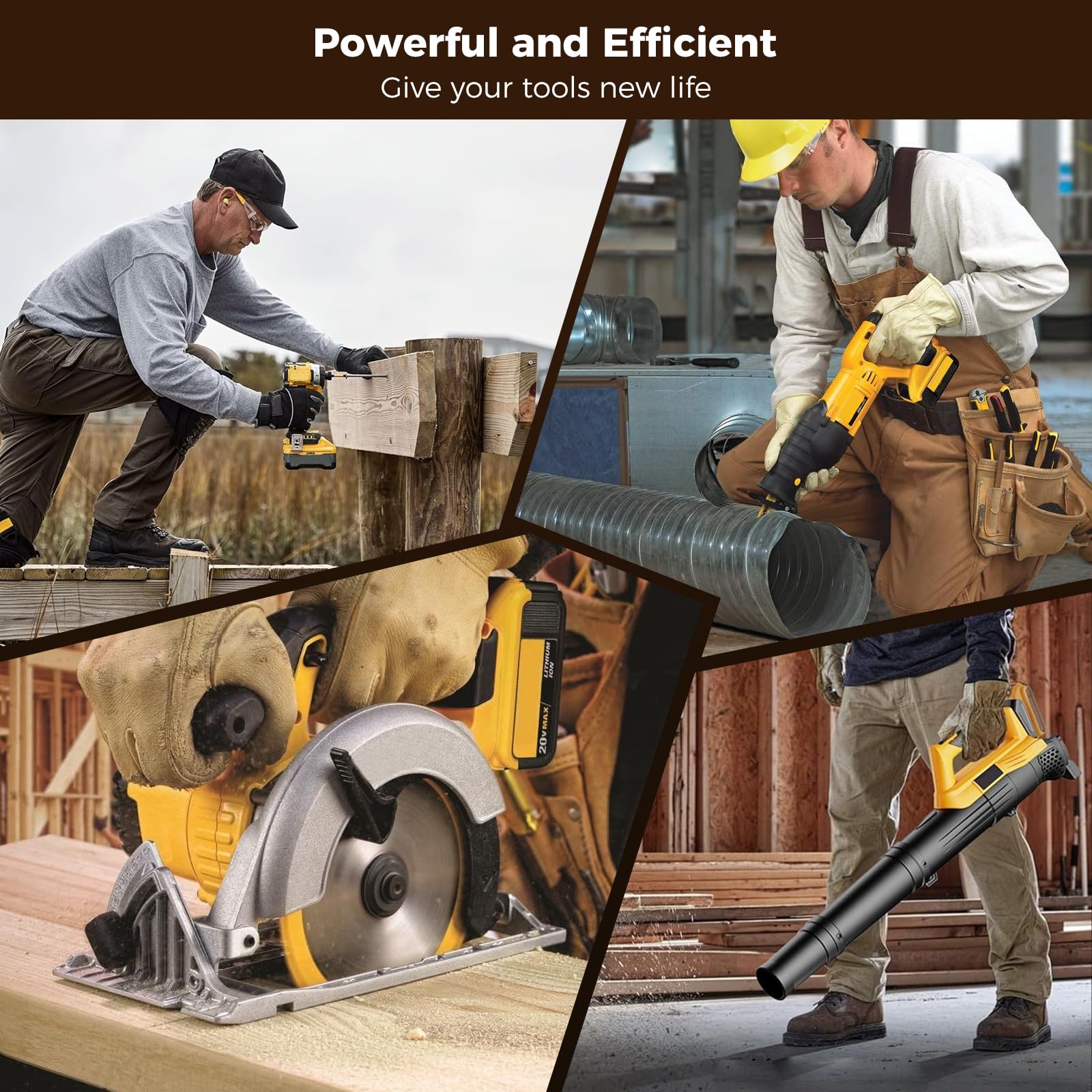 Ndoge DeWalt 20V Max compatibility with DCB and charger models.
