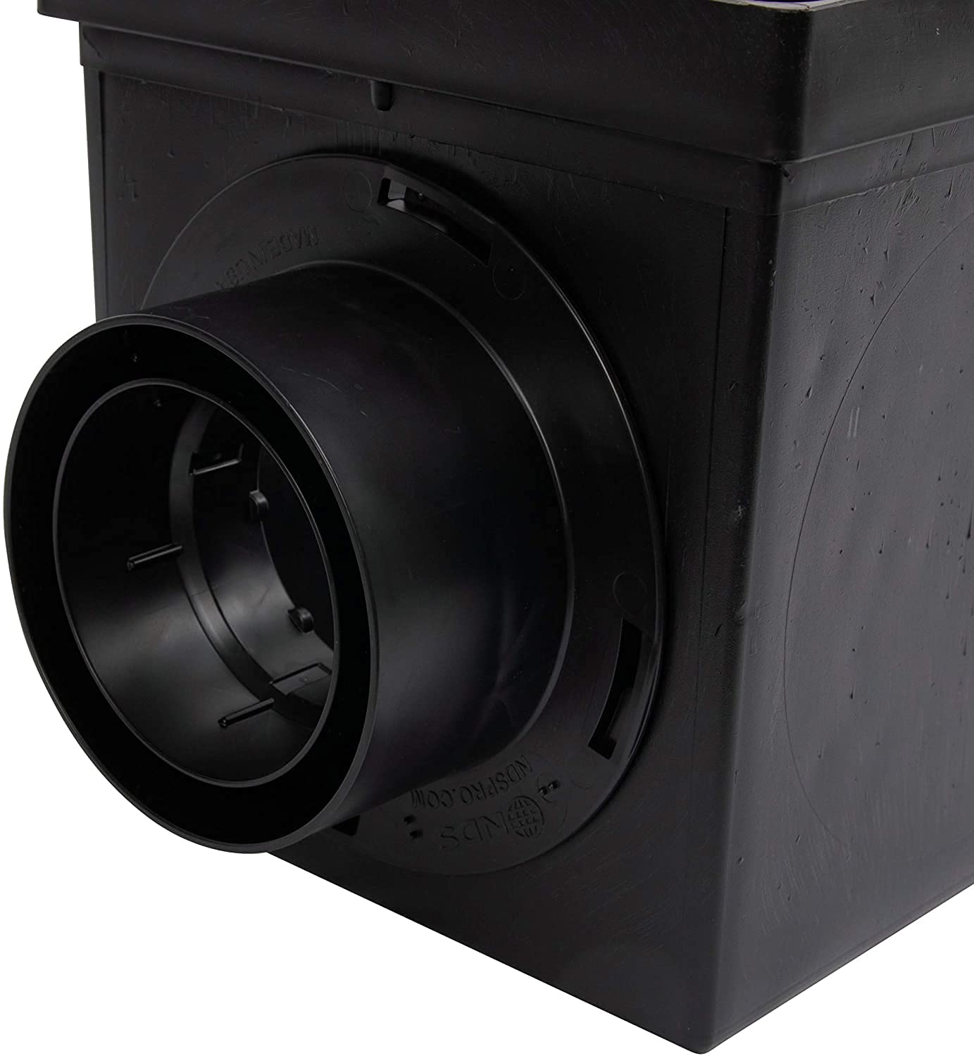 NDS 900BKITRTL1PK plastic drain grate blocks debris and protects flow.