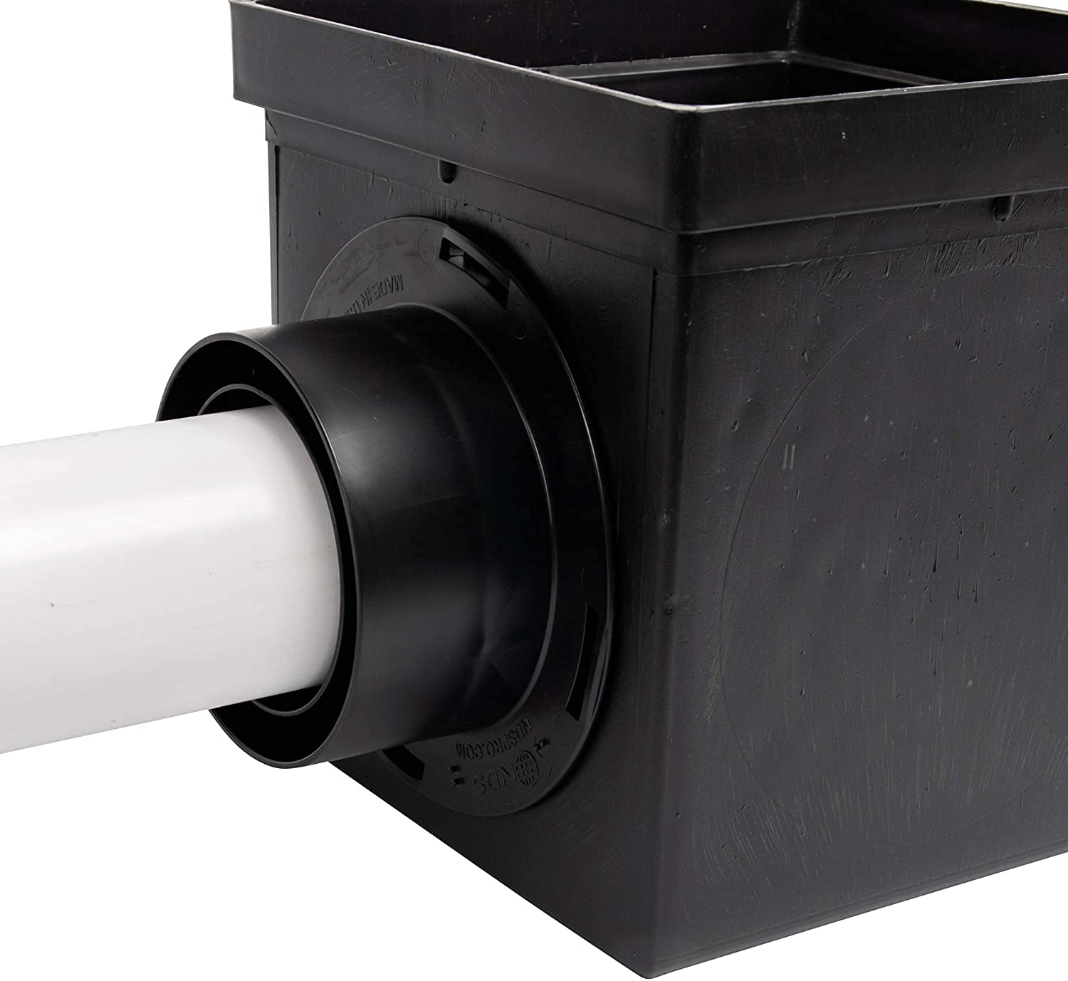 NDS 900BKITRTL1PK weephole knockouts prevent standing water in the basin.